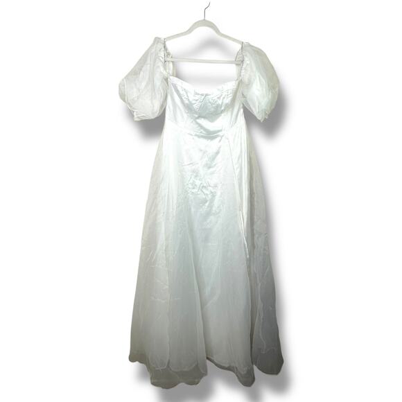 Lulus True Excellence White Bustier Sweetheart Off-The-Shoulder Gown Dress Large - Picture 3 of 10